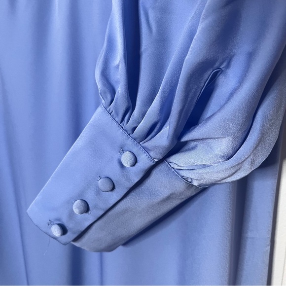 Eloquii Plus Size Satin Maxi Dress Long Sleeves Periwinkle Blue Women's 22 - Picture 6 of 10